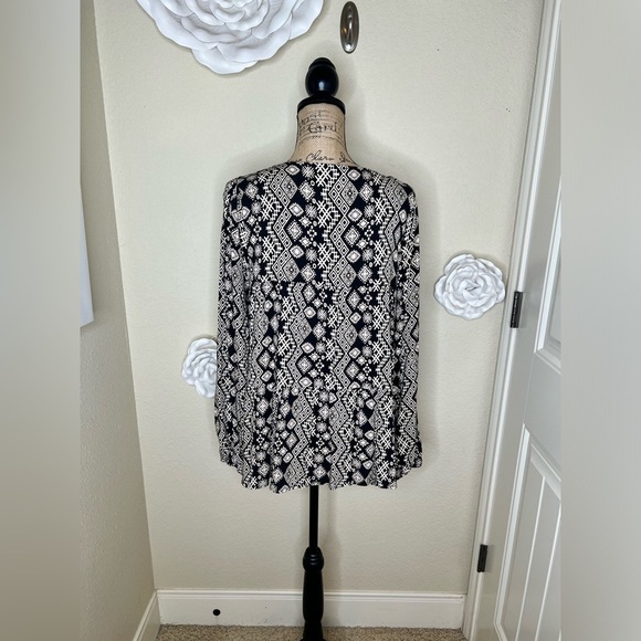 NTM: Savanna Jane Aztec Print Black & Cream Tunic Sz Large - Picture 10 of 16